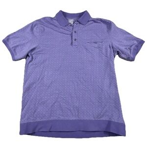 Haband Casual Joe Men's Size M Purple Polo Short Sleeve Shirt Vintage‎ Retro